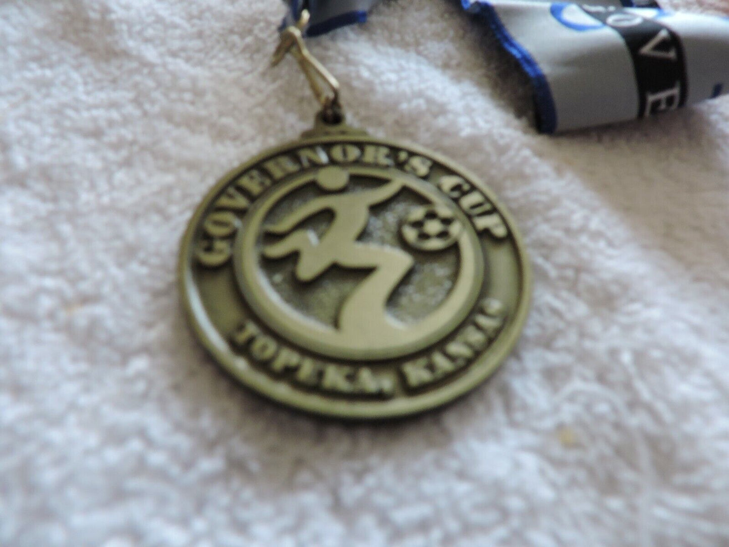 GOVERNOR'S CUP SOCCER MEDAL, TOPEKA, KS--2 INCH ROUND