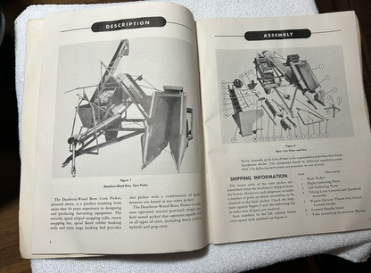 VTG Original 1948 Dearborn-Wood Bros. Corn Picker model 16-4 Instructions