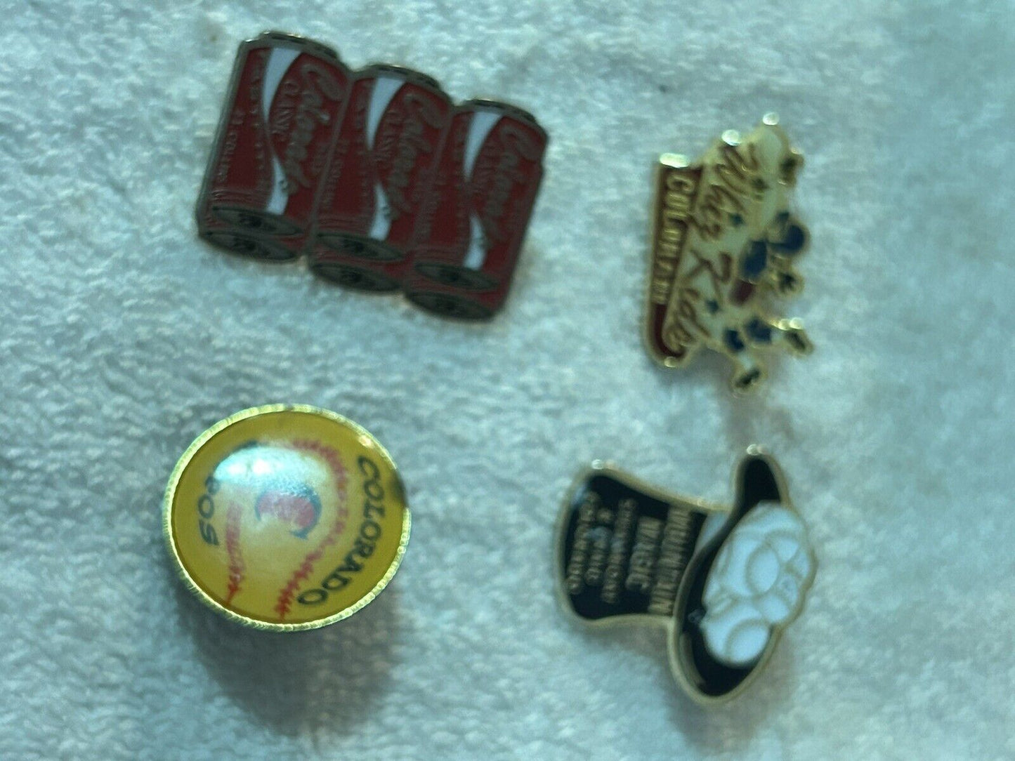 COLORADO SOFTBALL PINS-- 4--WIZ KIDS/MOUNTAIN MAGIC/EXPOS/CLASSIC FASTPITCH