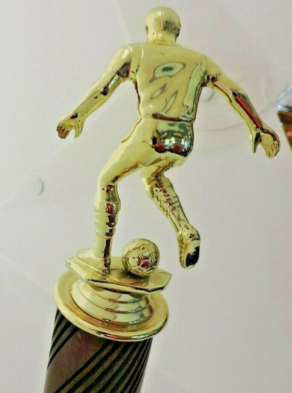 SOCCER TROPHY-9.5 INCHES TALL,3X4 WHITE MARBLE  BASE