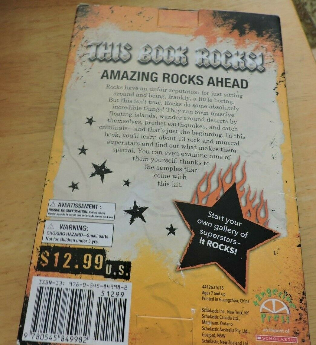 ROCK STARS! SCHOLASTIC BOOK WITH COLLECTION OF 9 ROCKS 2015