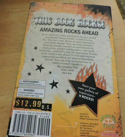 ROCK STARS! SCHOLASTIC BOOK WITH COLLECTION OF 9 ROCKS 2015