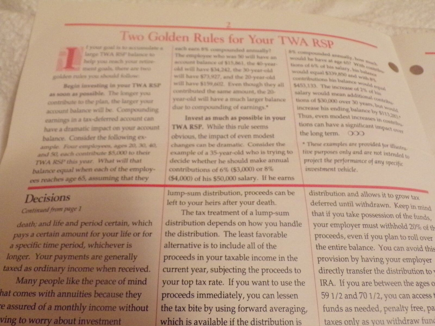 TWA Investor - Winter 1999, Issue 8