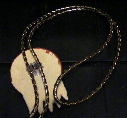 Bolo Tie: Hand Painted Ceramic Native American Bolo Tie