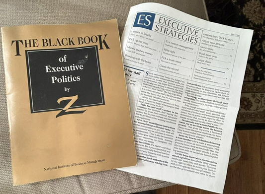 The Black Book of Executive Politics by Z, Nat Inst. of Bus. Mngt. 1993
