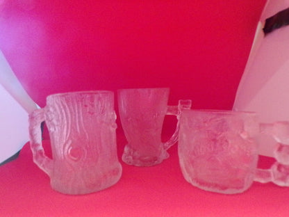 McDonald Flintstone Glass Mugs  set of 3