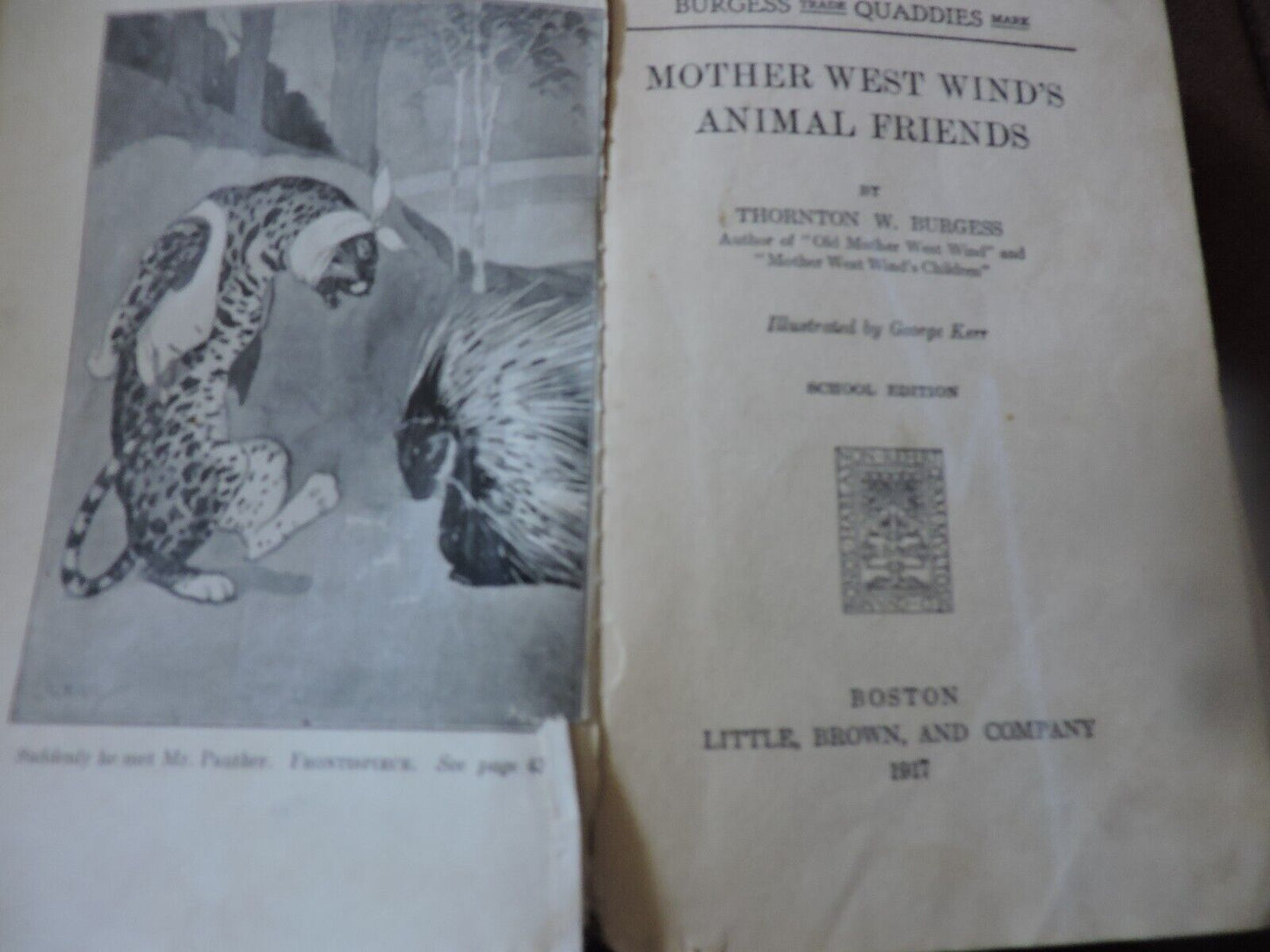 ANOTHER WEST WINDS ANIMAL FRIENDS BY THORNTON W. BURGESS 1917