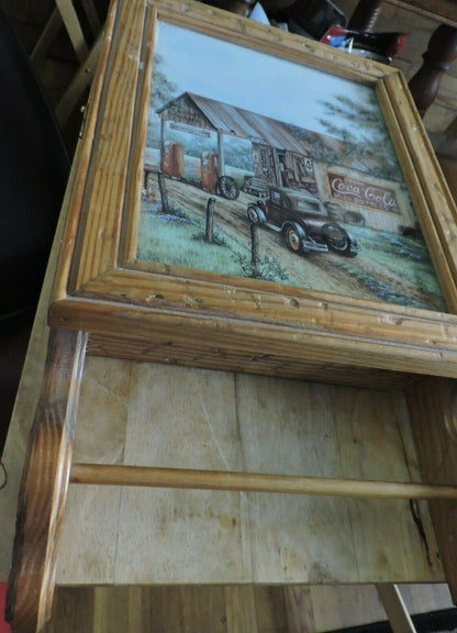 WALL  HANGING CABINET-17X10.5X3.5 INCHES WITH COCA COLA PICTURE ON FRONT, OPENS