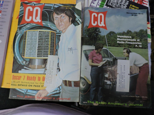 SET OF 10 CQ THE RADIO'S AMATEUR'S JOURNAL  1974 (MISSING SEPTEMBER & DECEMBER)