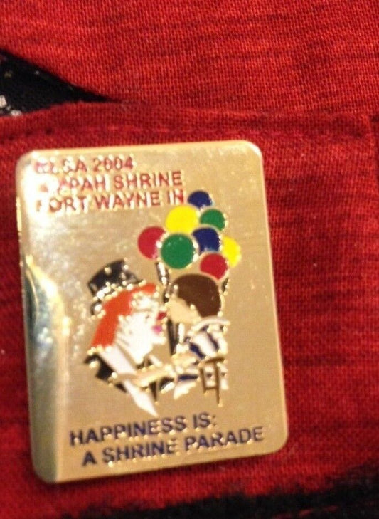 VINTAGE SALADIN SHRINER MASON BADGE BAG WITH 2004 FORT WAYNE IN PIN
