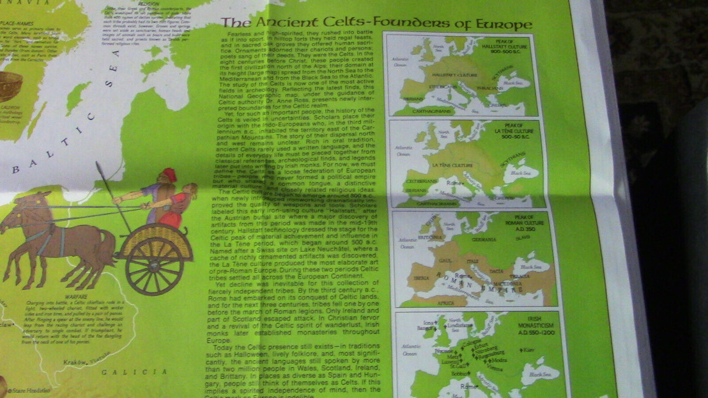 The National Geographic Magazine Map of Europe & Celtic Europe 1977