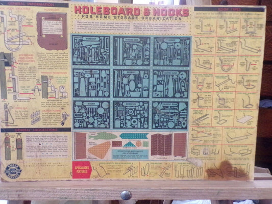 Holeboard & Hooks For Home Storage Organization Guide Poster Created by GM 1955