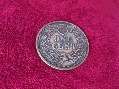 3 " Copper Colored "One Cent" Cup Coaster
