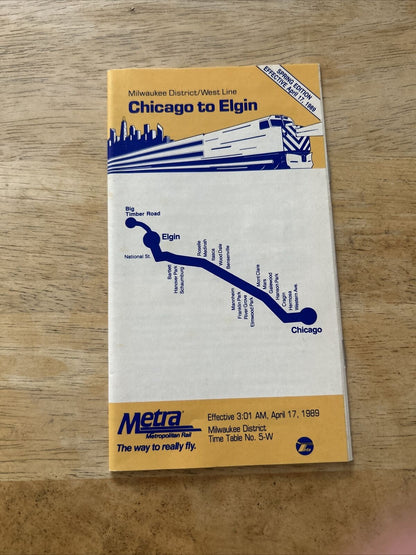 Milwaukee District Time Tables Apr 17 1989