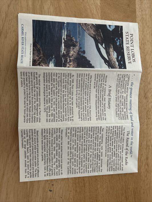Point Lobos State Reserve Pamphlet