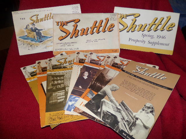 Lot of "The Shuttle" newsletters 1942 to 1948 Maysville Guild of Home Weavers