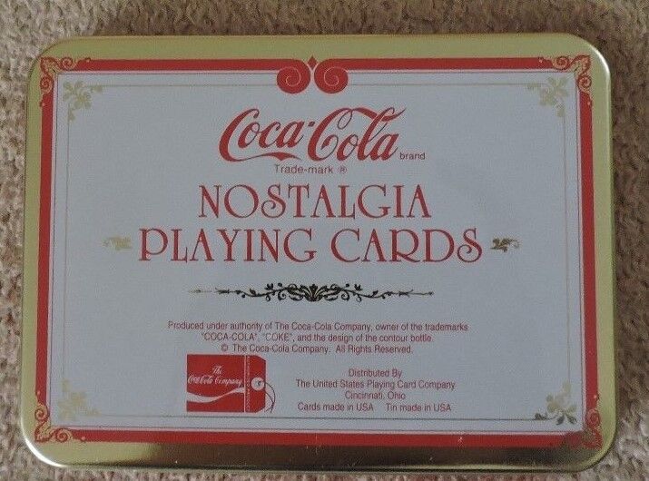 Coca-Cola Nostalgia Playing Cards in Colorful/Collectable Tin- Christmas Themed