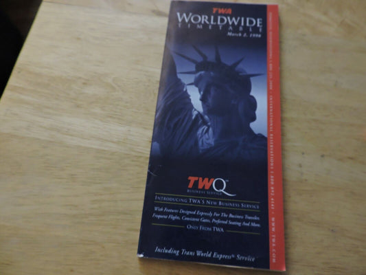 TWA Worldwide Timetable Effective MARCH 2, 1998