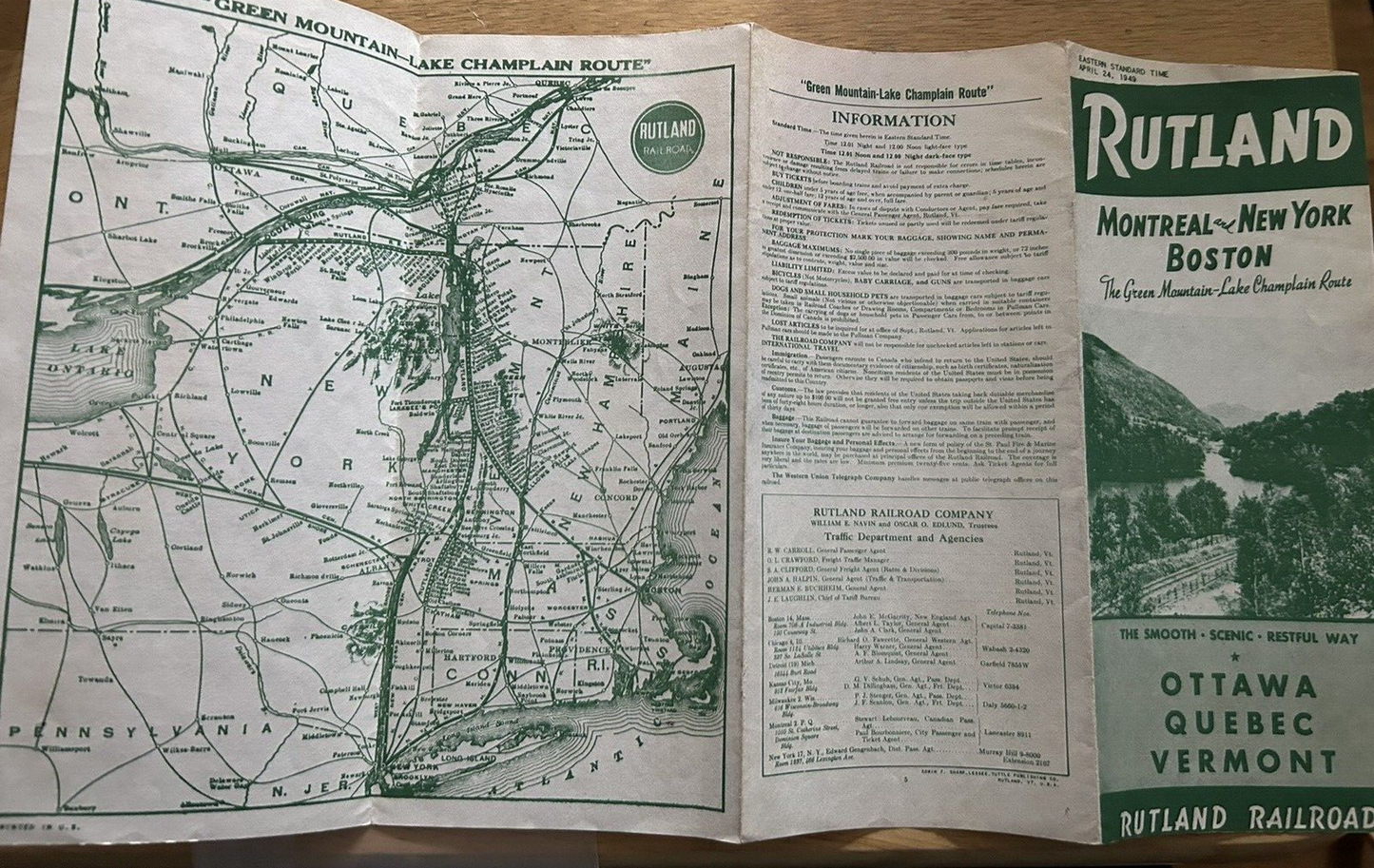 RUTLAND: MONTREAL-NEW YORK-BOSTON 1949