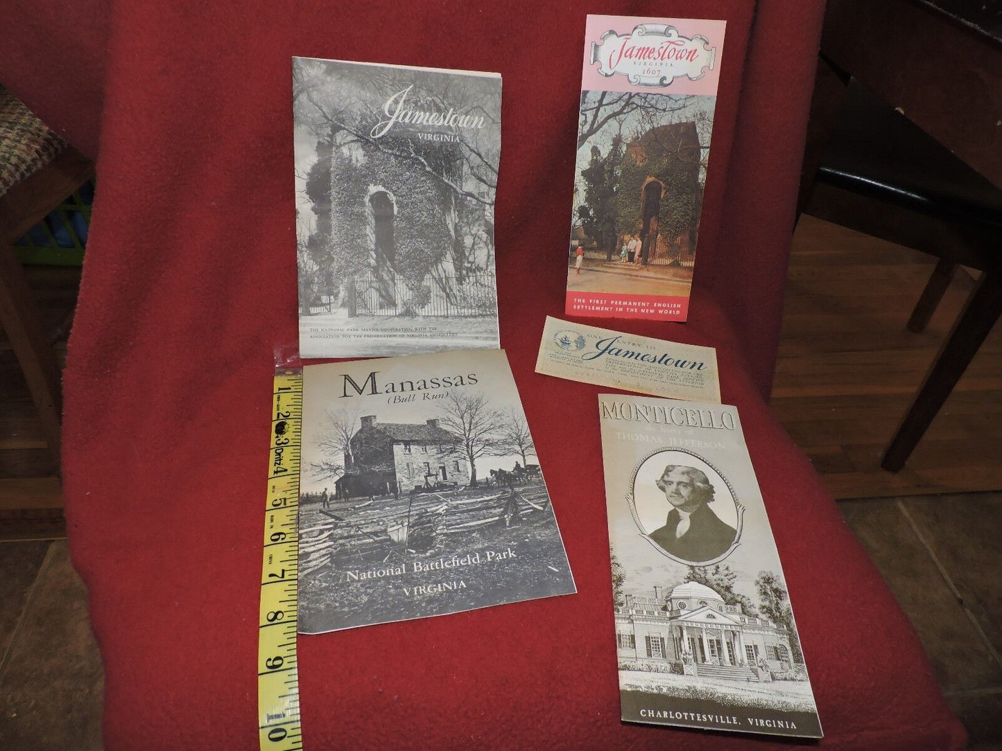VINTAGE OLD TRAVEL  BROCHURES FROM VIRGINIA--LOT OF 5 PIECES
