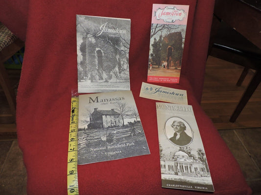 VINTAGE OLD TRAVEL  BROCHURES FROM VIRGINIA--LOT OF 5 PIECES