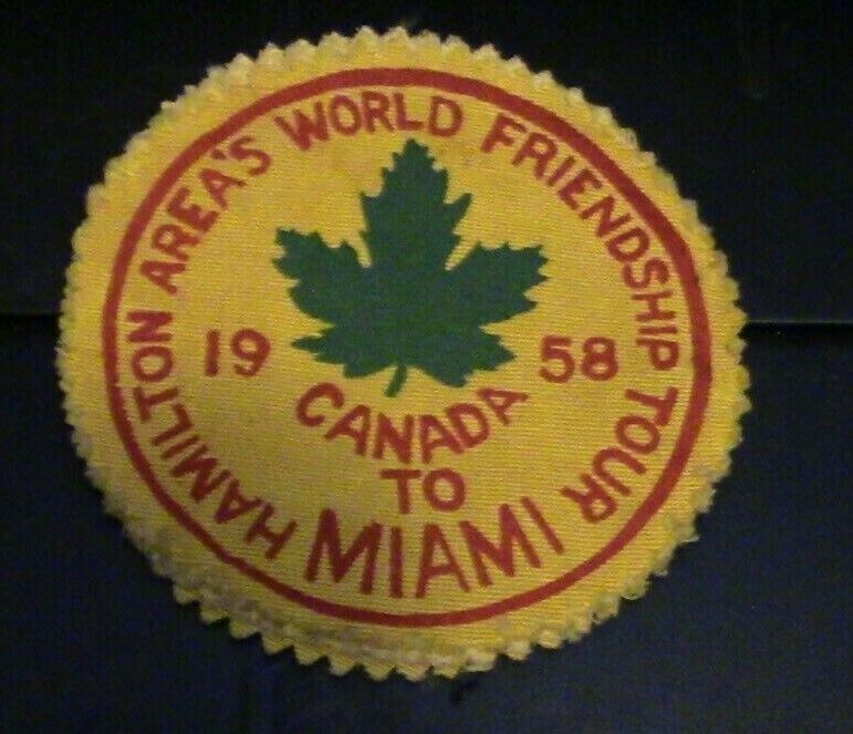 Canadian Scout Patch: Hamilton Area's World FriendshipTour: Canada to Miami 1958