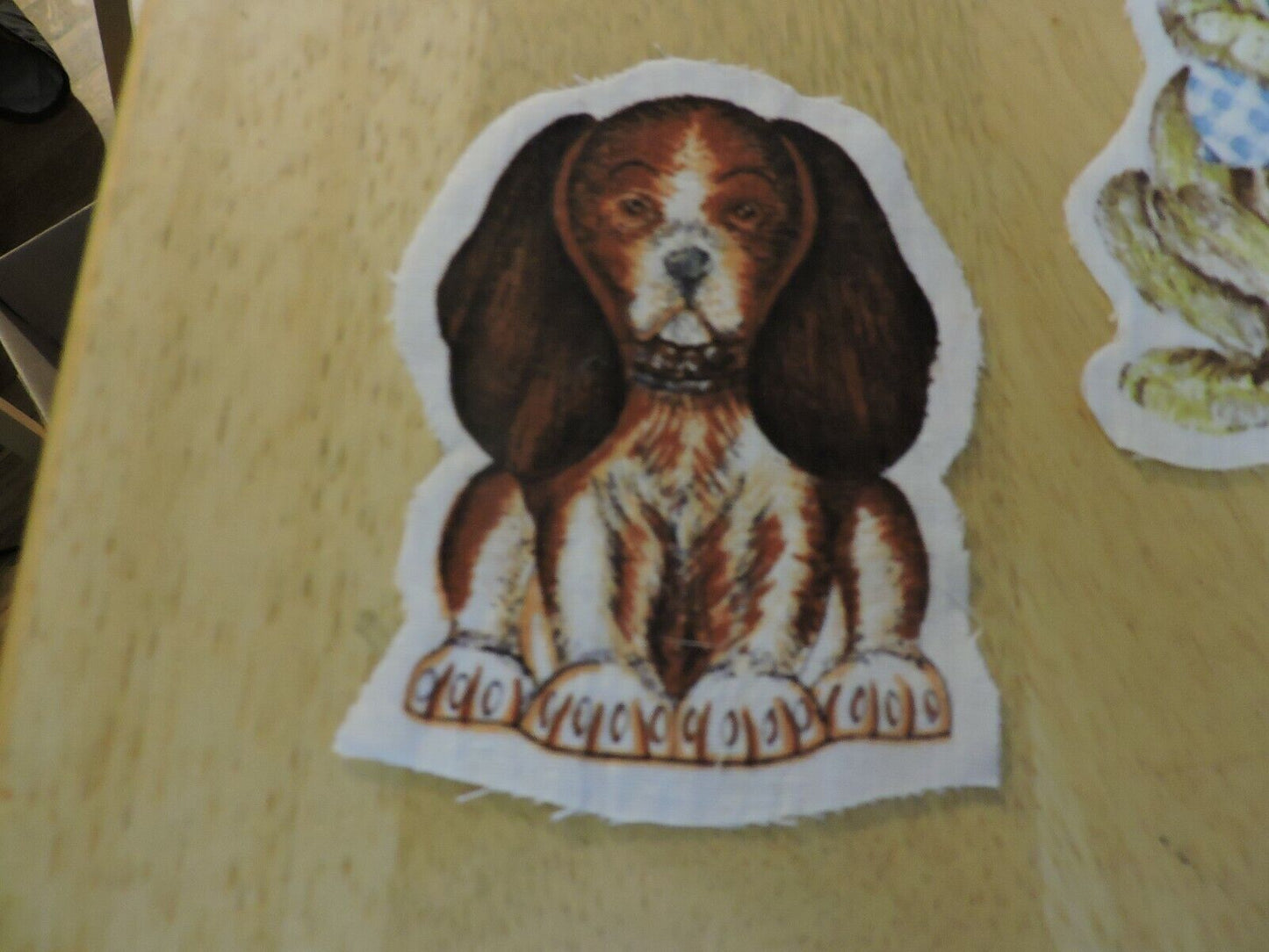 SET OF THREE VINTAGE  APPLIQUES: RABBIT, DOG, TEDDY BEAR
