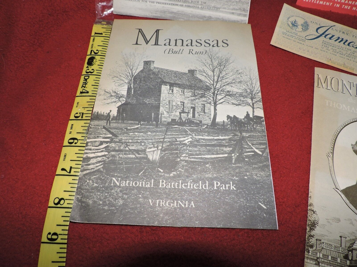 VINTAGE OLD TRAVEL  BROCHURES FROM VIRGINIA--LOT OF 5 PIECES