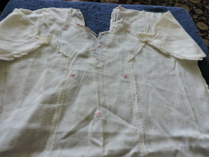 VINTAGE BABY GOWN--HAND MADE WITH EMBROIDERED FLOWERS