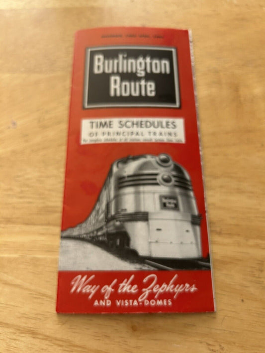 BURLINGTON ROUTE TIME TABLES  NOVEMBER 1962-APRIL 1963