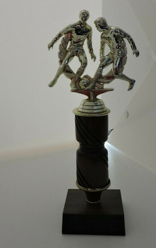 TWO PLAYER SOCCER TROPHY--10.25 INCHES TALL