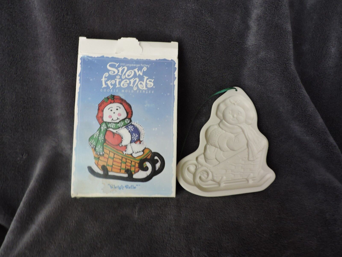 1998 Longaberger Pottery Snow Friends Cookie Mold Series - Sleigh Belle - NIB!