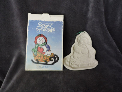 1998 Longaberger Pottery Snow Friends Cookie Mold Series - Sleigh Belle - NIB!