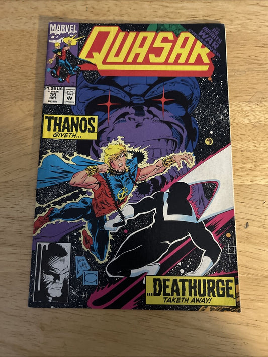 Quasar Thanos Giveth... Death Urge Taketh Away Marvel Comic, Issue 39