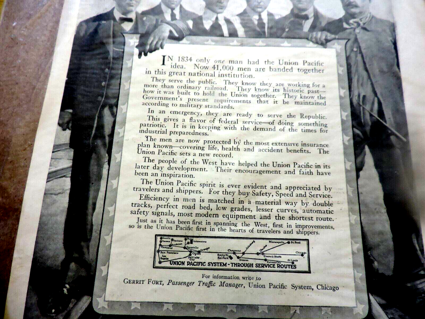 UNION PACIFIC INDUSTRIAL PREPAREDNESS ADVERTISEMENT PAGE 12X8.5 INCHES