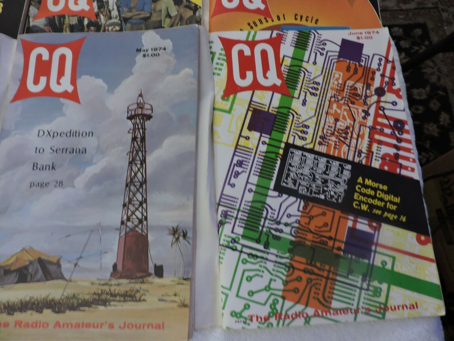 SET OF 10 CQ THE RADIO'S AMATEUR'S JOURNAL  1974 (MISSING SEPTEMBER & DECEMBER)