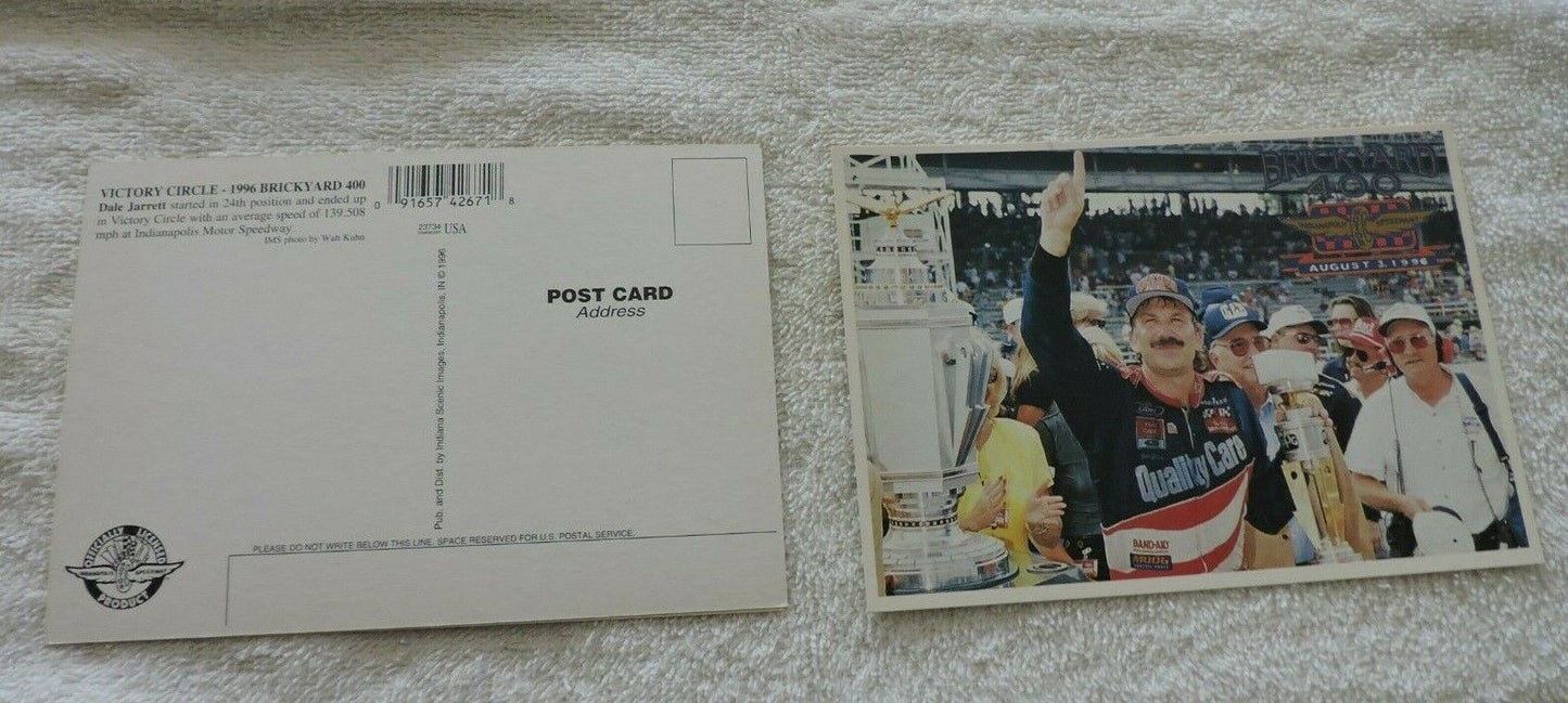 1996  VICTORY CIRCLE BRICKYARD 400--DALE JARRETT  UNPOSTED POST CARD