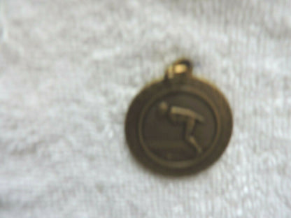 SWIMMING/DIVING  MEDAL  GOLD COLORED, 1.25 INCH ROUND
