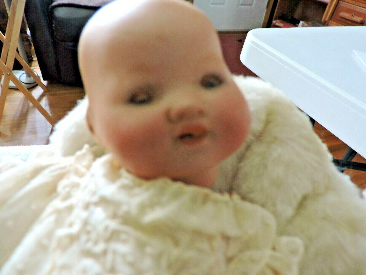 VINTAGE ARMANO MARSEILLE  GERMAN DOLL  1924 SOLID-DOMEQIQUE  IN WICKER BASKET