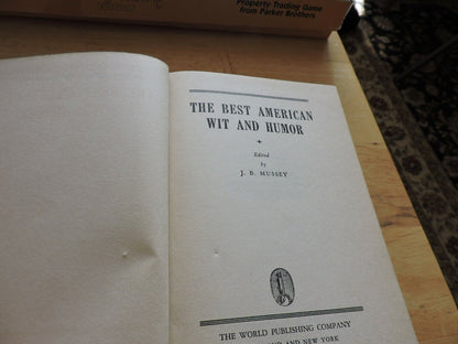 THE BEST AMERICAN WIT AND HUMOR  1943   J.B. MUSSBY