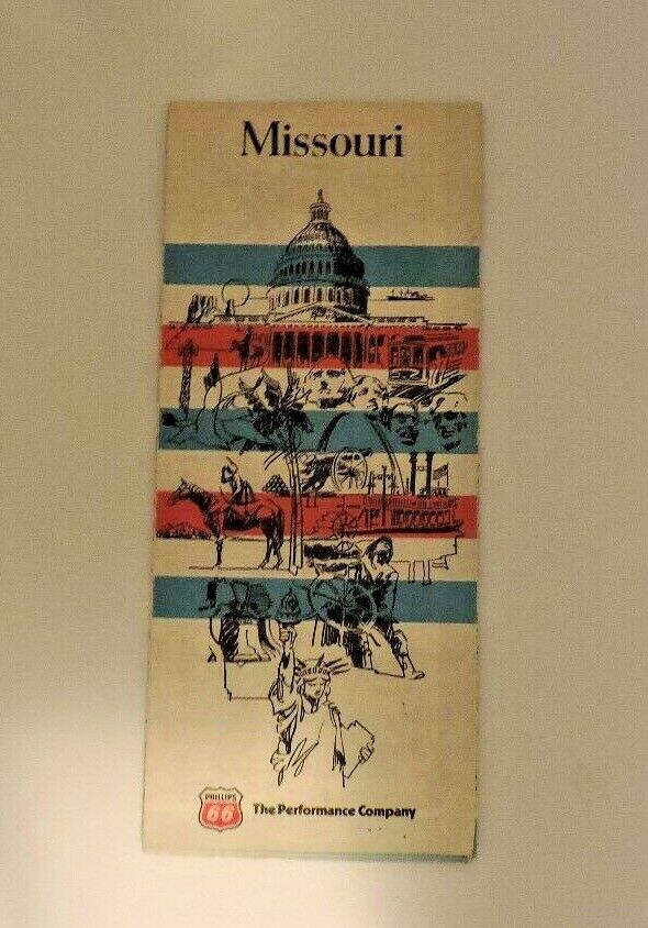 Vintage Missouri Folding Map Produced by Phillips 66