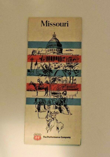 Vintage Missouri Folding Map Produced by Phillips 66
