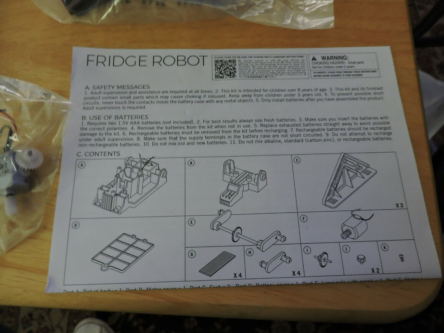 KIDZLABS FRIDGE ROBOT--NEW