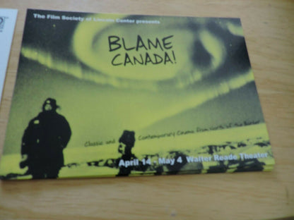BLAME CANADA-FILM SOCIETY OF LINCOLN CENTER--  ADVERTISEMENT POST CARD