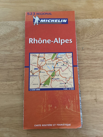 Michelin Rhone-Alpes 523 Regional MAP