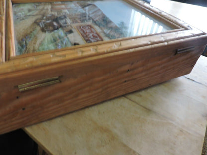 WALL  HANGING CABINET-17X10.5X3.5 INCHES WITH COCA COLA PICTURE ON FRONT, OPENS