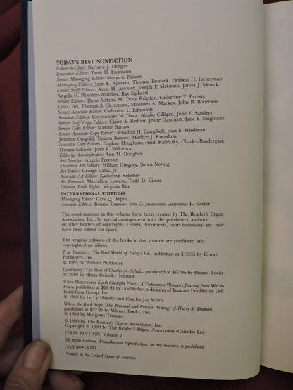 TODAY'S BEST NONFICTION by Reader's Digest 1989 Hardcover
