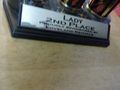 LADY 2ND PLACE BIKE RIDING TROPHY  2015  21X8X4.25 INCHES