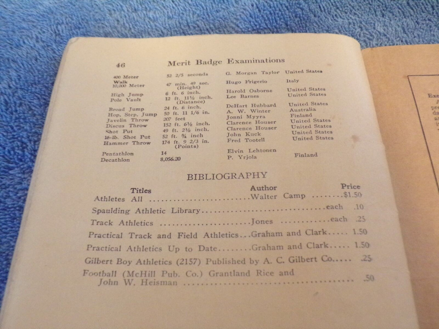 Vintage 1931 Boy Scouts of America "Athletics" Merit Badge Series Book