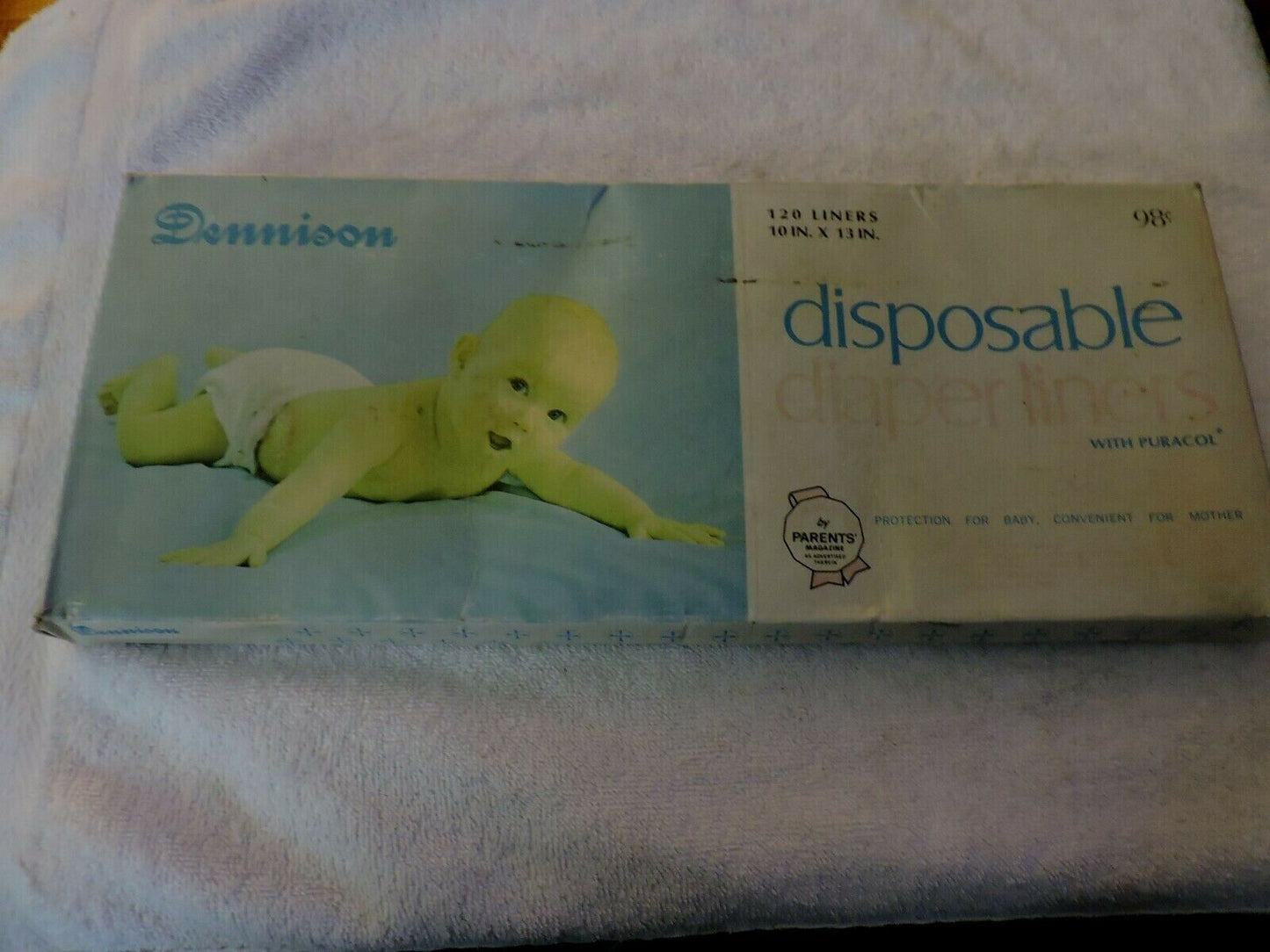 VINTAGE DENNISON DISPOSABLE DIAPER LINERS---UNOPENED BOX